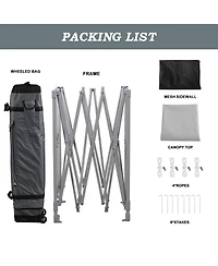 Aoodor Pop Up Canopy Tent with Removable Mesh Sidewalls, Portable Instant Shade Canopy with Roller Bag