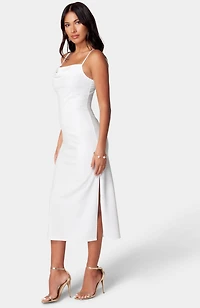 Bebe Women's Cowl Neck Shine Dress