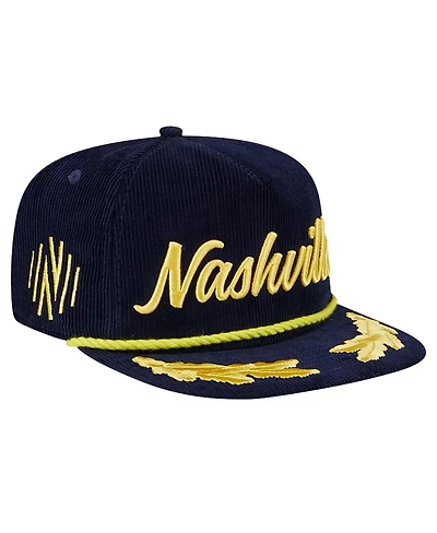 Men's New Era Navy Nashville Sc Scrambled Eggs Corduroy Golfer Snapback Hat
