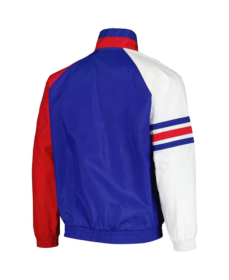 Men's Starter Royal, Red Chicago Cubs Elite Raglan Half-Zip Jacket