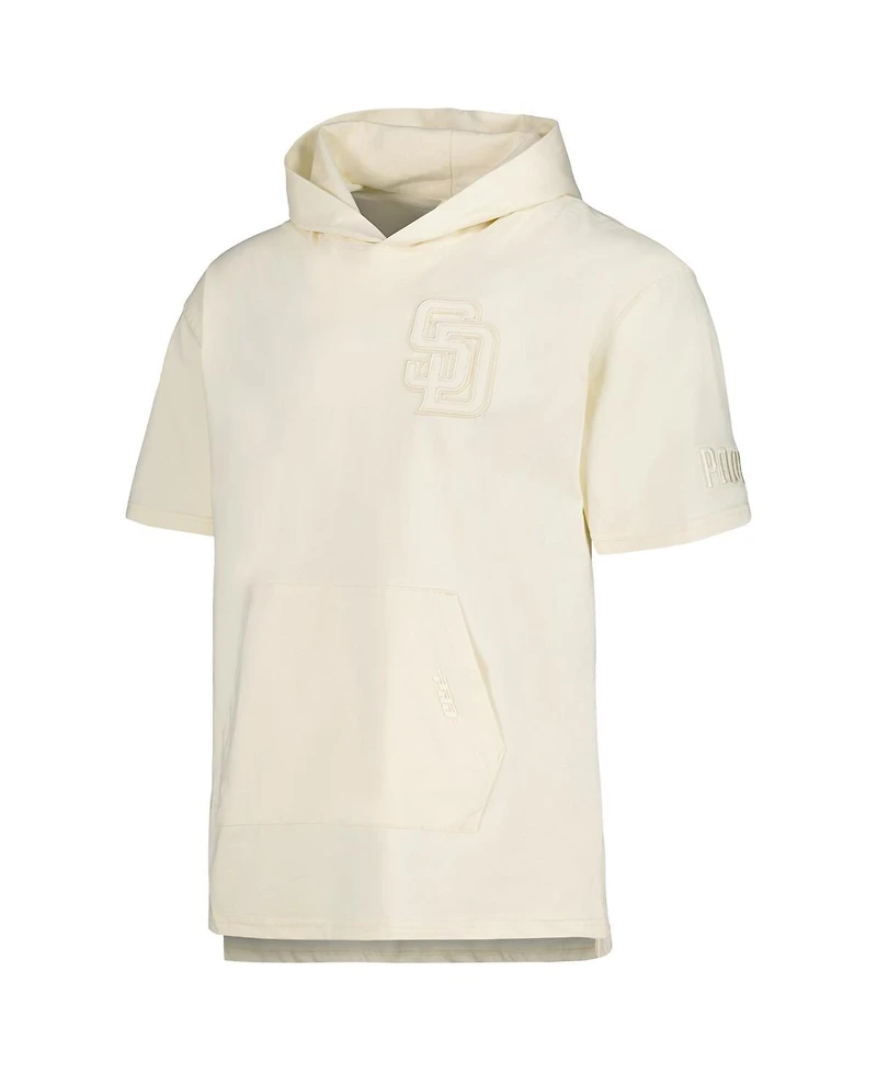 Men's Pro Standard Cream San Diego Padres Neutral Short Sleeve Pullover Hoodie