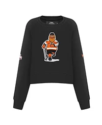 Women's Pro Standard Black Philadelphia Flyers Mascot Crewneck Pullover Sweatshirt
