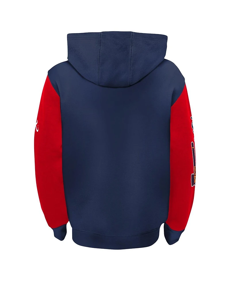 Toddler Boys and Girls Navy Atlanta Braves Postcard Full-Zip Hoodie