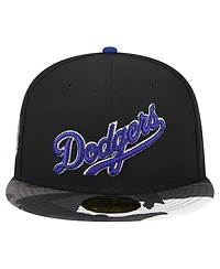 Men's New Era Black Los Angeles Dodgers Metallic Camo 59FIFTY Fitted Hat
