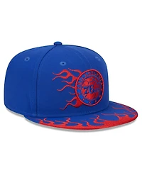 Men's New Era Royal Philadelphia 76ers 2024 Nba All-Star Game Rally Drive Flames 9FIFTY Snapback Hat