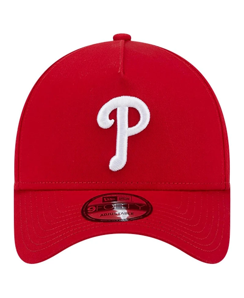Men's New Era Red Philadelphia Phillies Team Color A-Frame 9FORTY Adjustable Hat