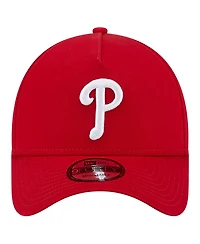 Men's New Era Red Philadelphia Phillies Team Color A-Frame 9FORTY Adjustable Hat