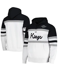 Men's Mitchell & Ness White, Black Los Angeles Kings Head Coach Pullover Hoodie