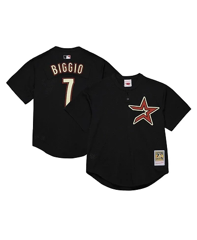 Men's Mitchell & Ness Craig Biggio Black Houston Astros Cooperstown Mesh Batting Practice Jersey