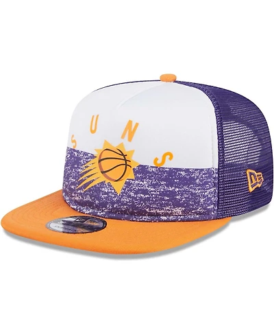 Men's New Era Purple Phoenix Suns Arch A-Frame Trucker 9FIFTY Snapback Hat
