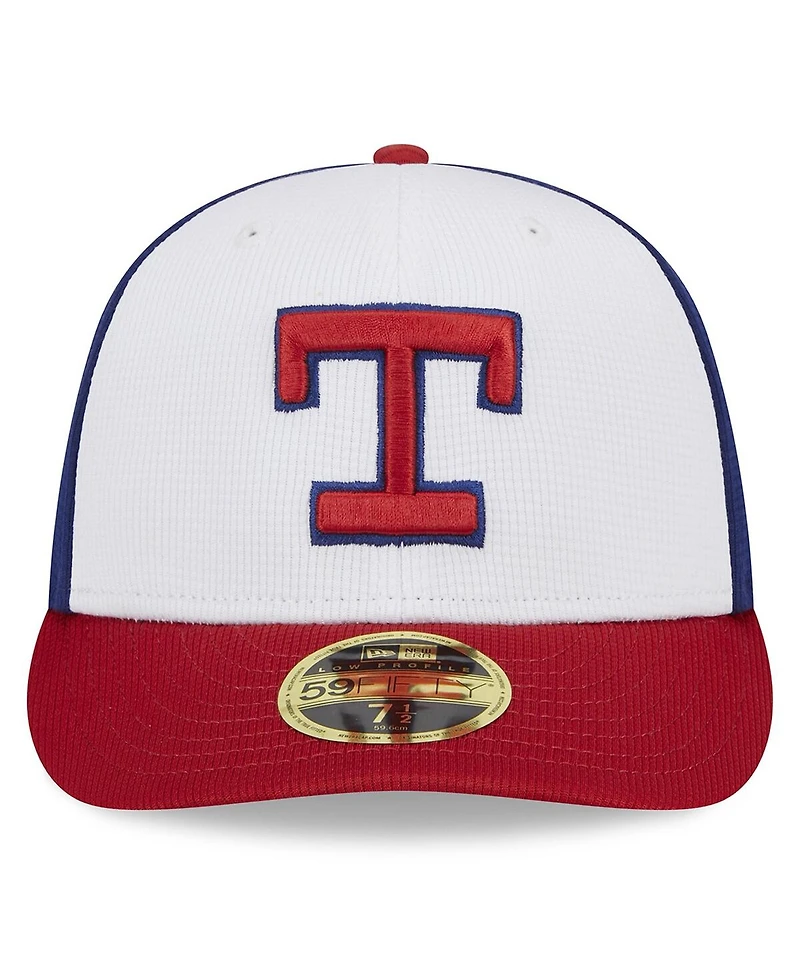Men's New Era White Texas Rangers 2024 Batting Practice Low Profile 59FIFTY Fitted Hat