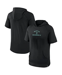 Men's Fanatics Black Seattle Sounders Fc Match Raglan Short Sleeve Pullover Hoodie