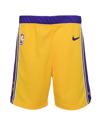 Little Boys and Girls Nike Gold Los Angeles Lakers Icon Replica Shorts