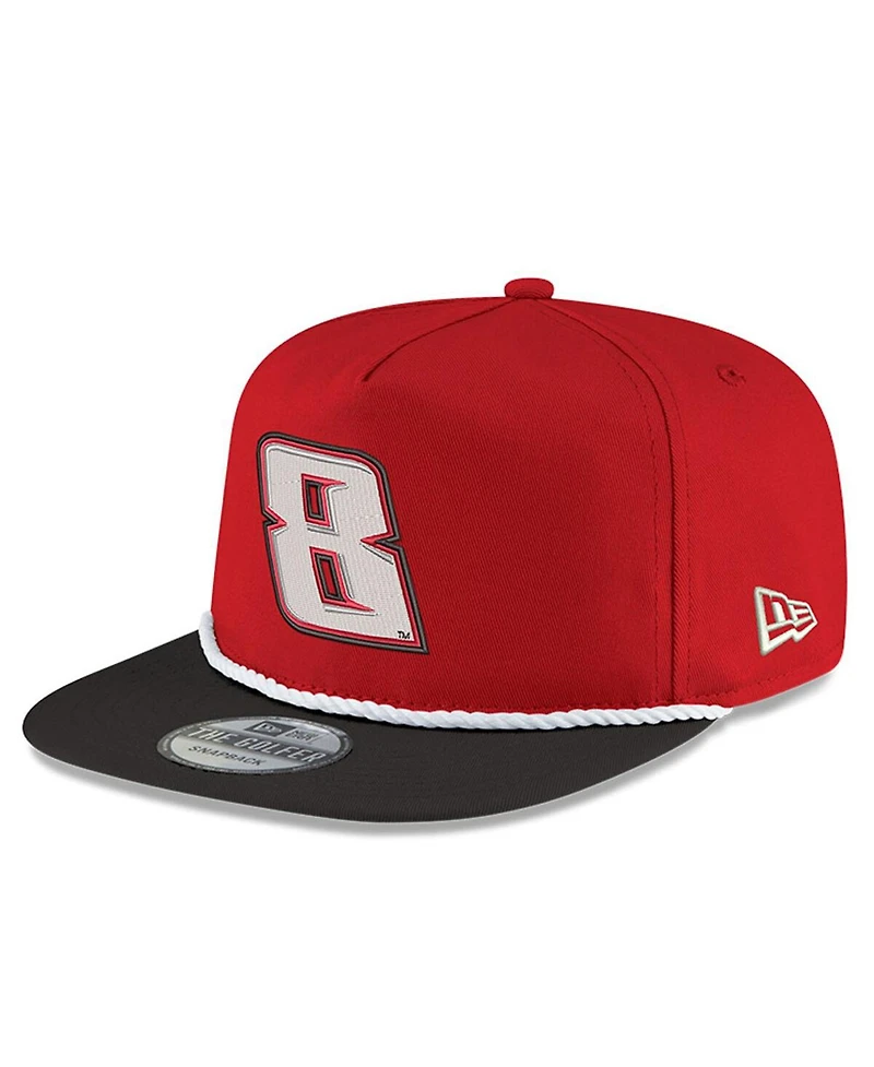 Men's New Era Scarlet, Black Kyle Busch Golfer Snapback Adjustable Hat