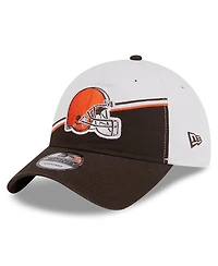 Men's New Era White, Brown Cleveland Browns 2023 Sideline 9TWENTY Adjustable Hat