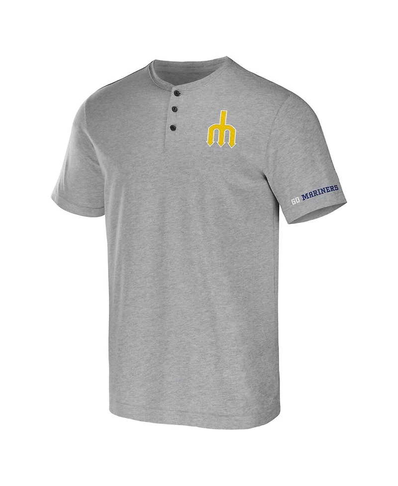 Men's Darius Rucker Collection By Fanatics Heather Gray Seattle Mariners Henley T-shirt