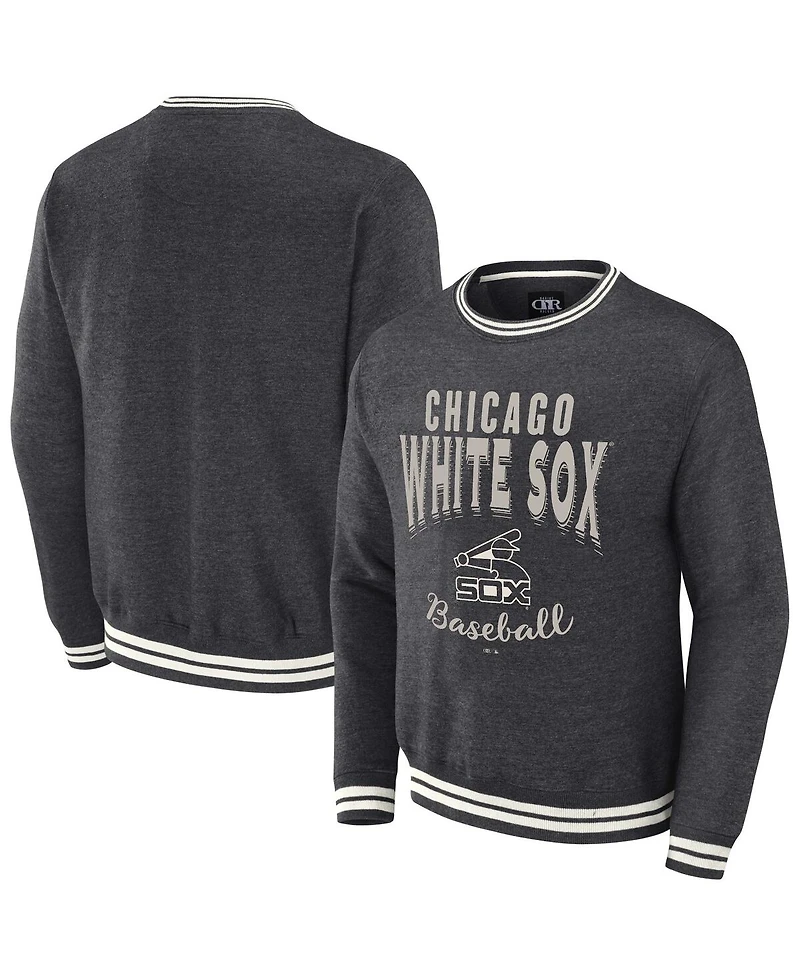 Men's Darius Rucker Collection By Fanatics Heather Charcoal Distressed Chicago White Sox Vintage-Like Pullover Sweatshirt