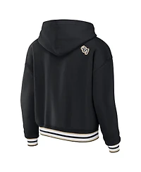 Women's Wear by Erin Andrews Black New Orleans Saints Lace-Up Pullover Hoodie
