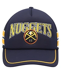 Men's '47 Brand Navy Denver Nuggets Sidebrand Stripes Trucker Adjustable Hat
