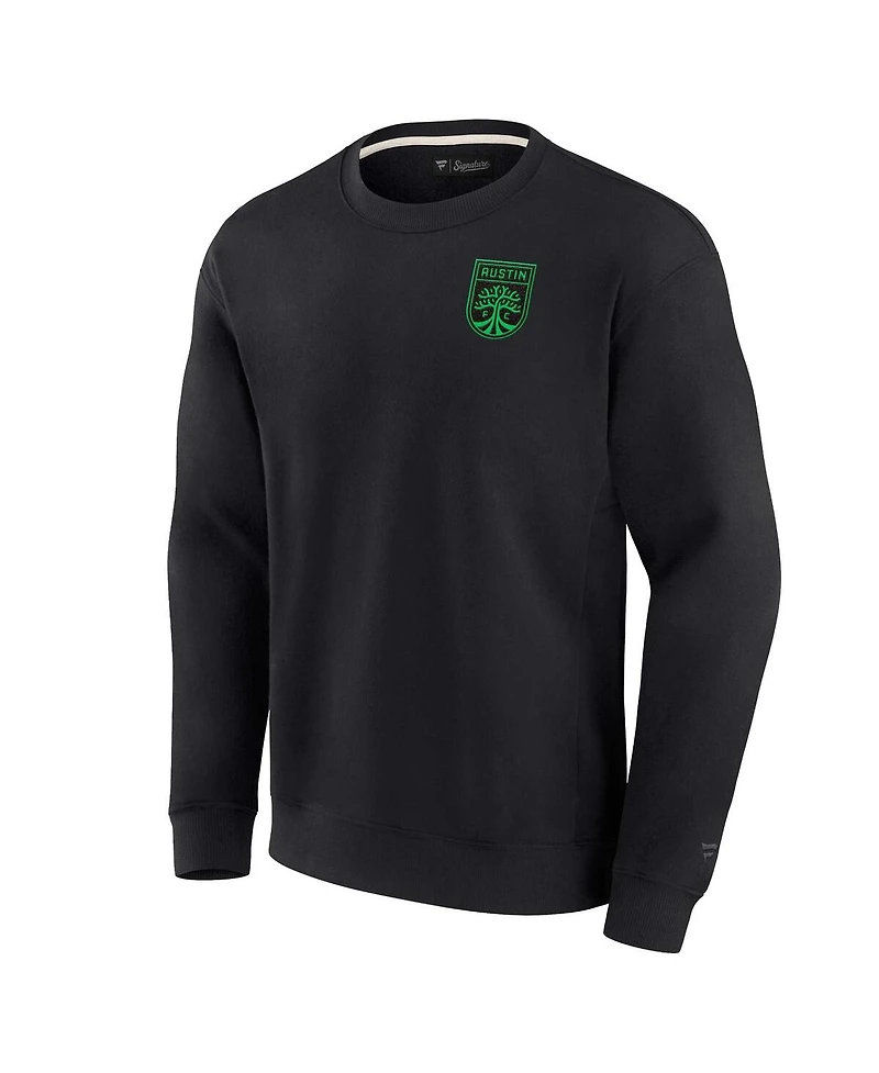 Men's and Women's Fanatics Signature Black Austin Fc Super Soft Fleece Crew Sweatshirt