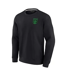 Men's and Women's Fanatics Signature Black Austin Fc Super Soft Fleece Crew Sweatshirt