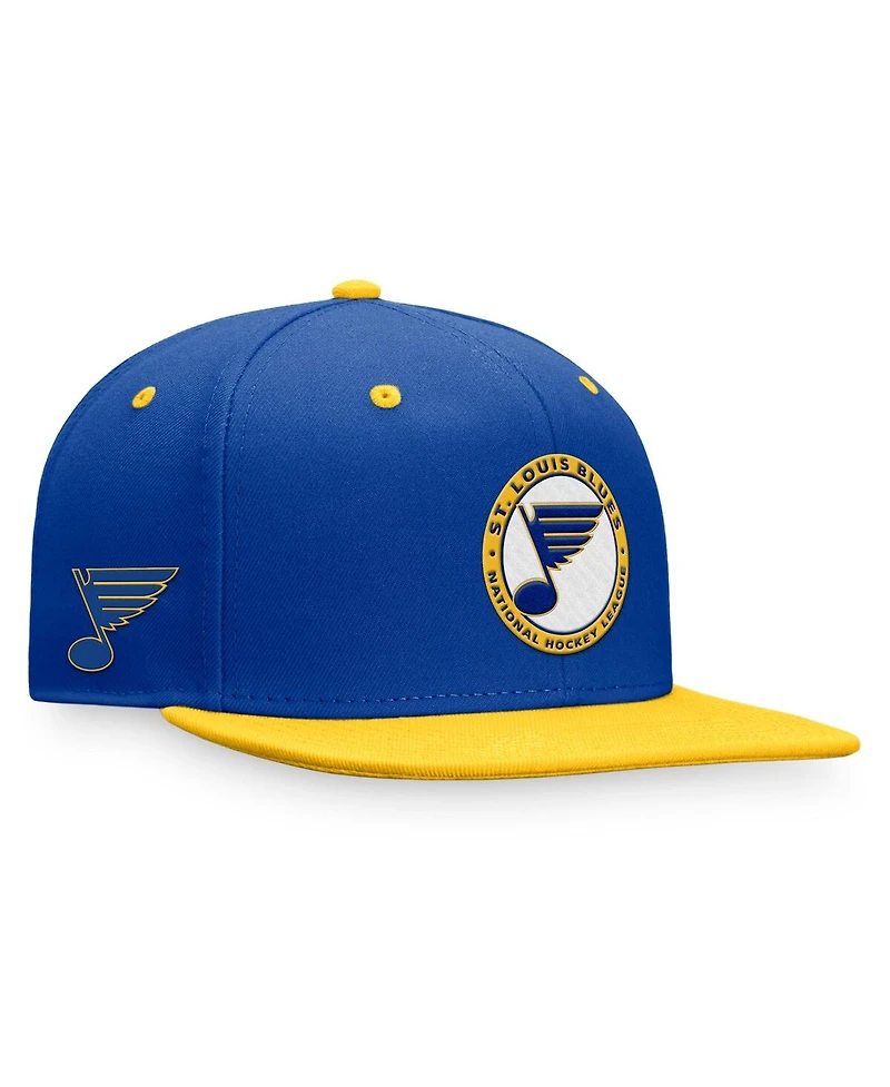 Men's Fanatics Royal Distressed St. Louis Blue Distresseds Heritage Vintage-Like Retro Fitted Hat