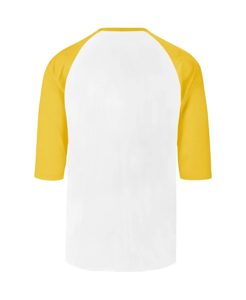 Men's '47 Brand Cream Distressed San Diego Padres City Connect Crescent Franklin Raglan Three-Quarter Sleeve T-shirt