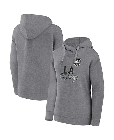 Women's Fanatics Heather Gray Los Angeles Kings Script Favorite Pullover Hoodie