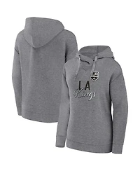 Women's Fanatics Heather Gray Los Angeles Kings Script Favorite Pullover Hoodie