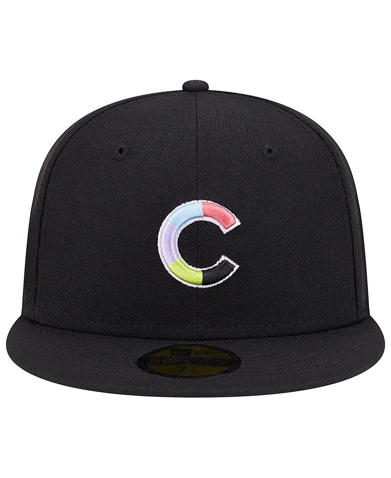 Men's New Era Black Chicago Cubs Multi-Color Pack 59FIFTY Fitted Hat