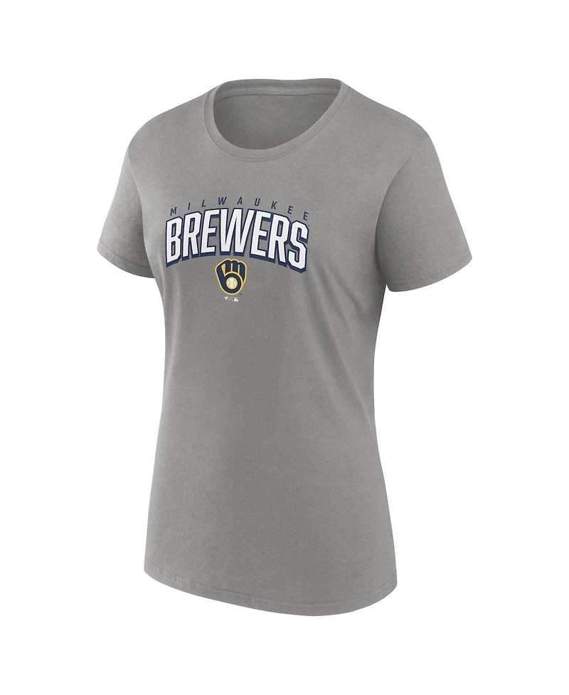 Women's Fanatics Navy, Gray Milwaukee Brewers Fan T-shirt Combo Set