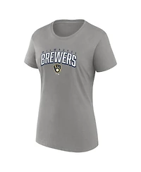 Women's Fanatics Navy, Gray Milwaukee Brewers Fan T-shirt Combo Set