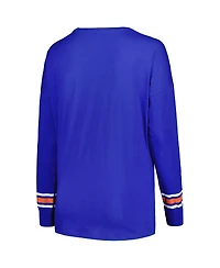 Women's Profile Royal Florida Gators Plus Triple Script Scoop Neck Long Sleeve T-shirt
