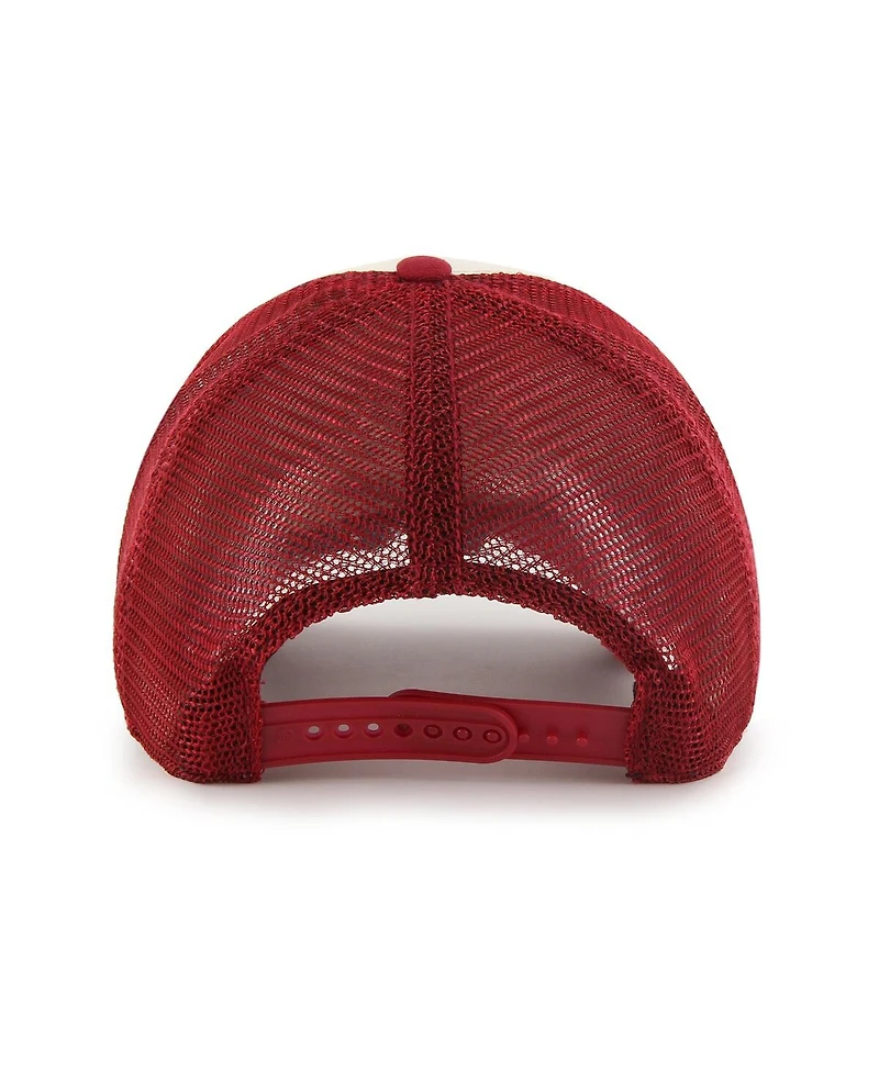 Men's '47 Brand Cream Distressed Arizona Cardinals Breakout Mvp Trucker Adjustable Hat