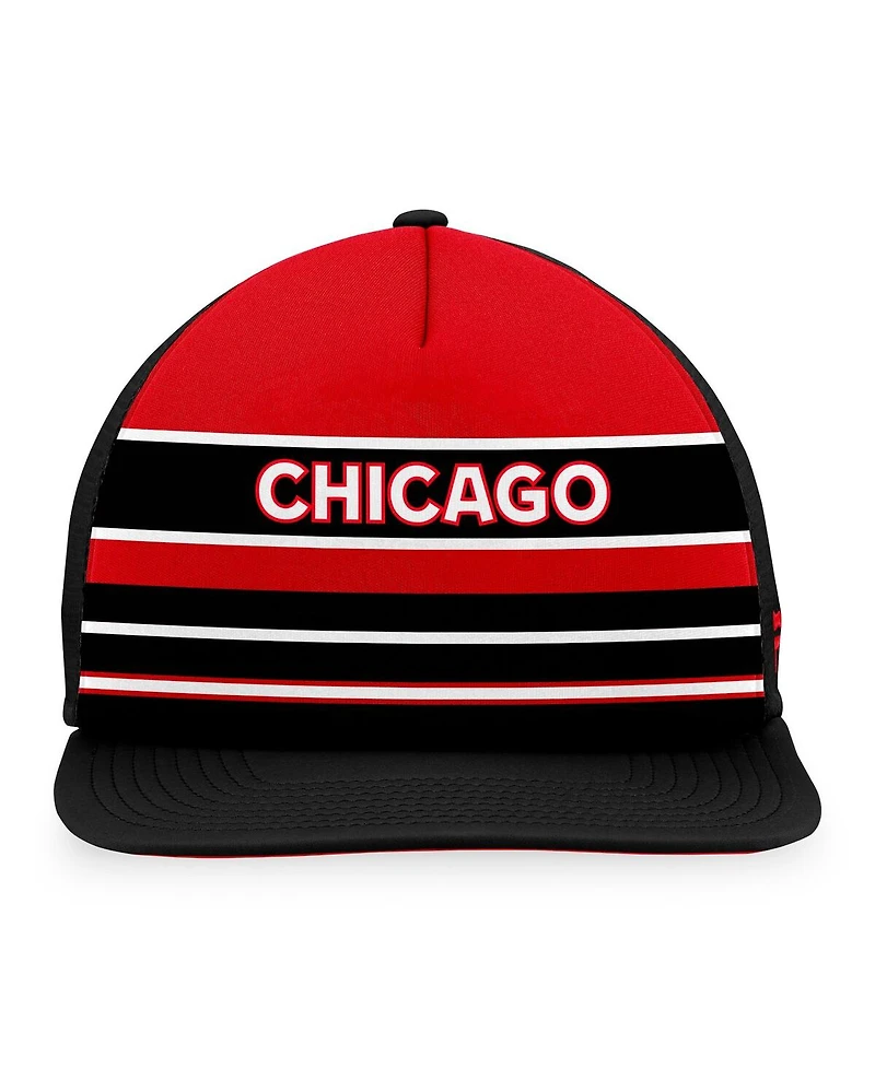 Men's Fanatics Red, Black Chicago Blackhawks Special Edition 2.0 Trucker Snapback Adjustable Hat