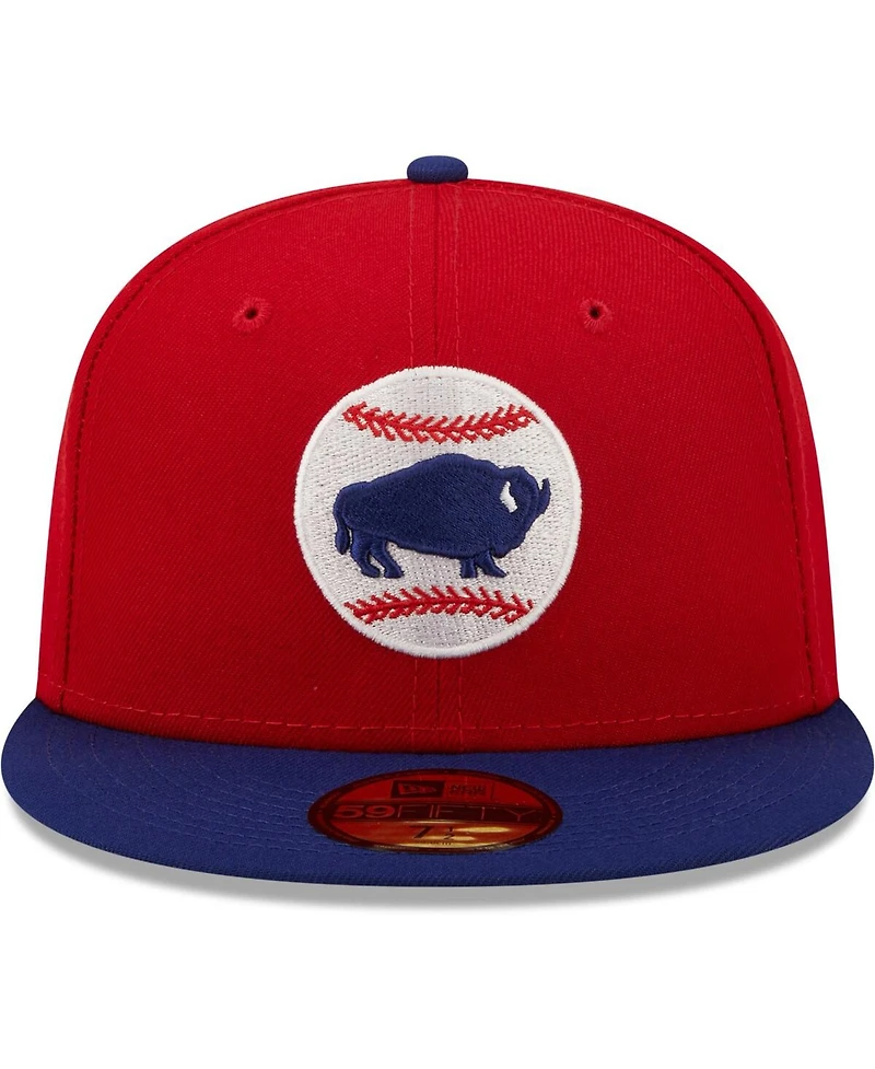 Men's New Era Red Buffalo Bisons Authentic Collection 59FIFTY Fitted Hat
