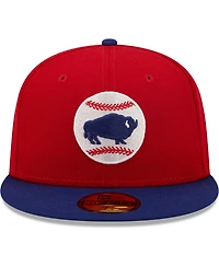 Men's New Era Red Buffalo Bisons Authentic Collection 59FIFTY Fitted Hat