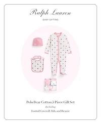 Polo Ralph Lauren Baby Girls Bear Cotton 3-Piece Gift Set
