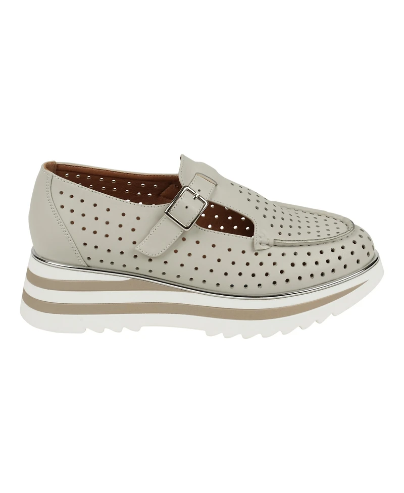 Gc Shoes Women's Karmine Laser Cut Mary Jane Platform Loafers