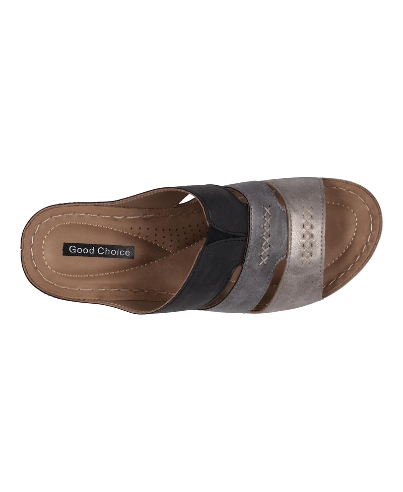 Gc Shoes Women's Delores Triple Band Wedge Sandals