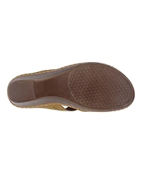 Gc Shoes Women's Lisette Flower Perforated Wedge Sandals