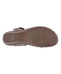 Gc Shoes Women's Darry Perforated T-Strap Slingback Wedge Sandals
