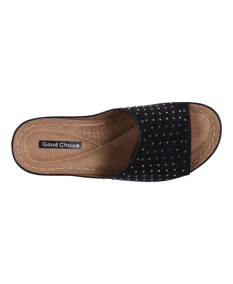 Gc Shoes Women's Atlanta Studded Comfort Wedge Sandals