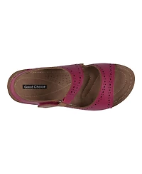 Gc Shoes Women's Foster Perforated Double Band Flat Sandals
