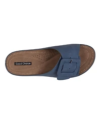 Gc Shoes Women's Hamden Buckle Comfort Flat Sandals