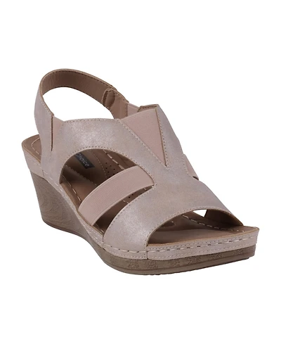 Gc Shoes Women's Banks Cut Out Slingback Wedge Sandals