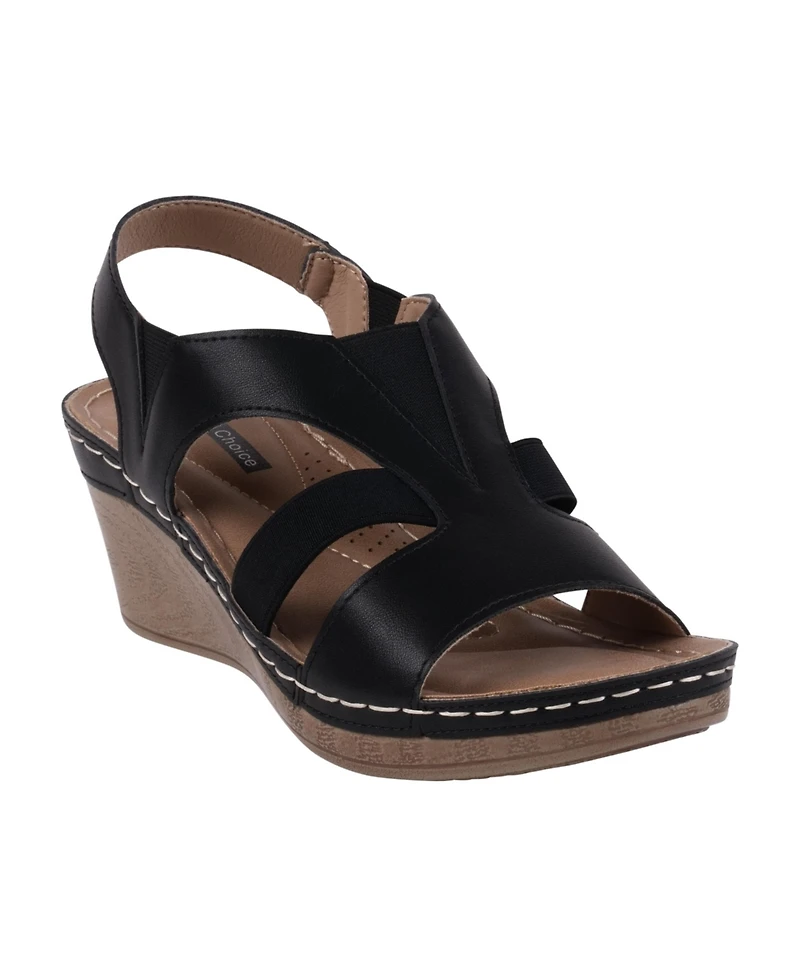 Gc Shoes Women's Banks Cut Out Slingback Wedge Sandals