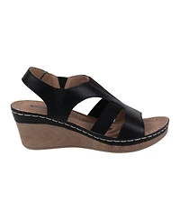 Gc Shoes Women's Banks Cut Out Slingback Wedge Sandals