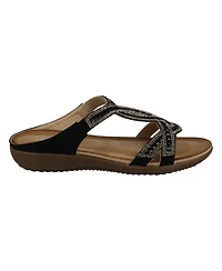 Gc Shoes Women's Alora Embellished Slide Flat Sandals
