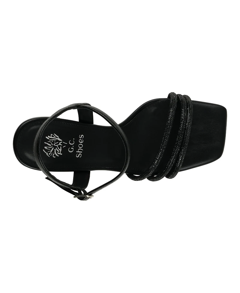 Gc Shoes Women's Tyra Embellished Block Heel Dress Sandals